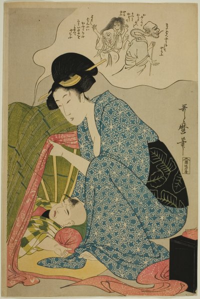 Barnets mardröm om spöken av Kitagawa Utamaro