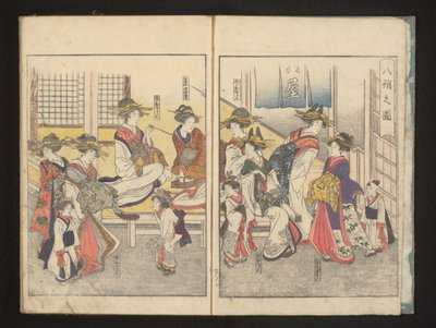 Kurtisaner i ett rum av Kitagawa Utamaro