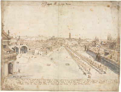 Arton vyer över Rom: Campo Vaccino (Forumet romerska) av Kitagawa Utamaro