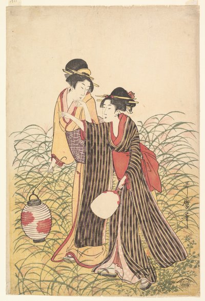 Förrymda älskande i Musashino av Kitagawa Utamaro