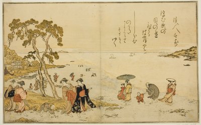 Samla skal vid lågvatten, från den illustrerade boken "Gåvor från Ebb Tide (Shiohi no tsuto)" av Kitagawa Utamaro