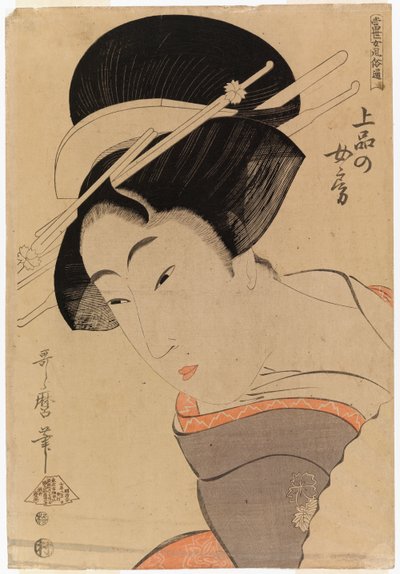 Halvporträtt av en flicka av Kitagawa Utamaro
