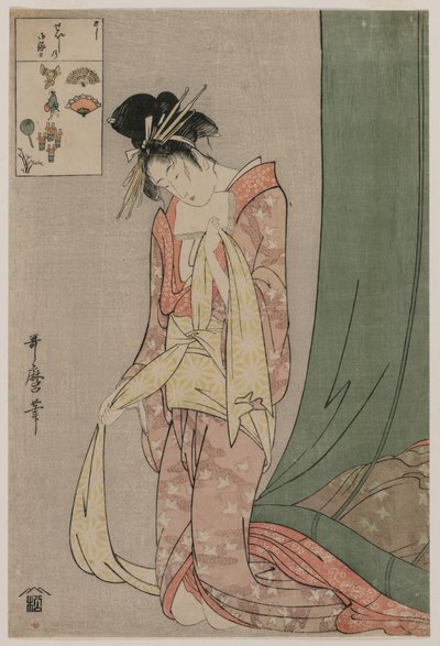 Hanaōgi från Ōgiya från serien Picture Puzzles av Kitagawa Utamaro