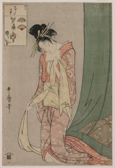 Hanaogi från Ogiya från serien Picture Puzzles, ca. 1797. av Kitagawa Utamaro