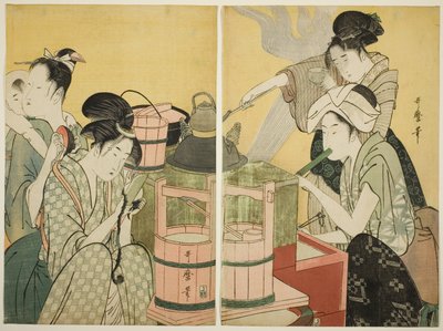 Köksscen av Kitagawa Utamaro