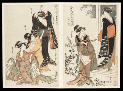 Kômei bijin mitate Chûshingura junimai tsuzuki (Chaushingura-dramat parodierat av kända skönheter): en uppsättning av tolv tryck, ca 1795 (träblock i färg) av Kitagawa Utamaro