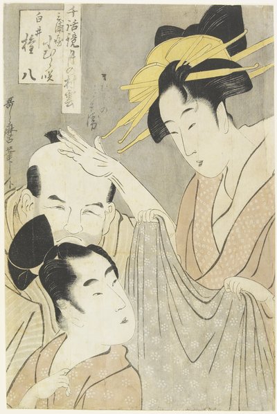 Komurasaki från Muuraya-huset, Shirai Gonpachi och Viperous Jihe_, 1798-1800 av Kitagawa Utamaro