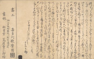 Sista sidan i Book of Shells, 1790. av Kitagawa Utamaro