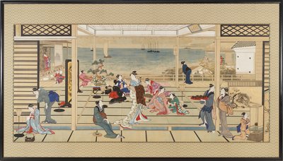 Moonlight Revelry vid Dozo Sagami, Edo-perioden, sent 1700- och tidigt 1800-tal. av Kitagawa Utamaro