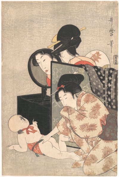 Mor och barn av Kitagawa Utamaro