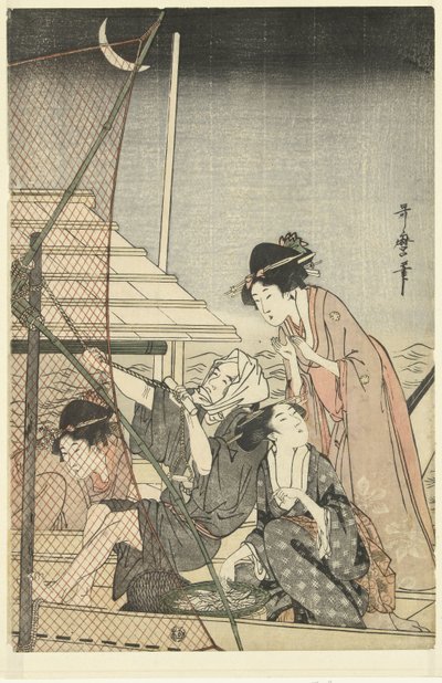 Nattfiske av Kitagawa Utamaro