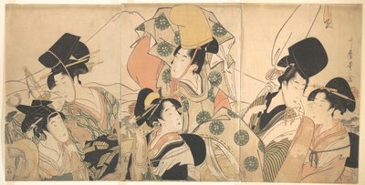 Narihiras resa österut av Kitagawa Utamaro
