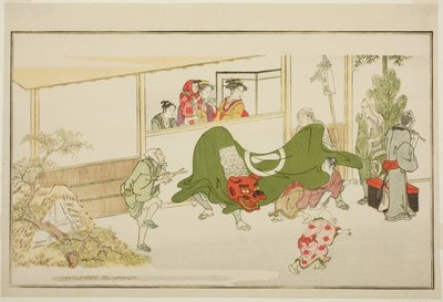 New Year Street-performers, från den illustrerade kyoka-antologin "The Young God Ebisu (Waka Ebisu)" av Kitagawa Utamaro