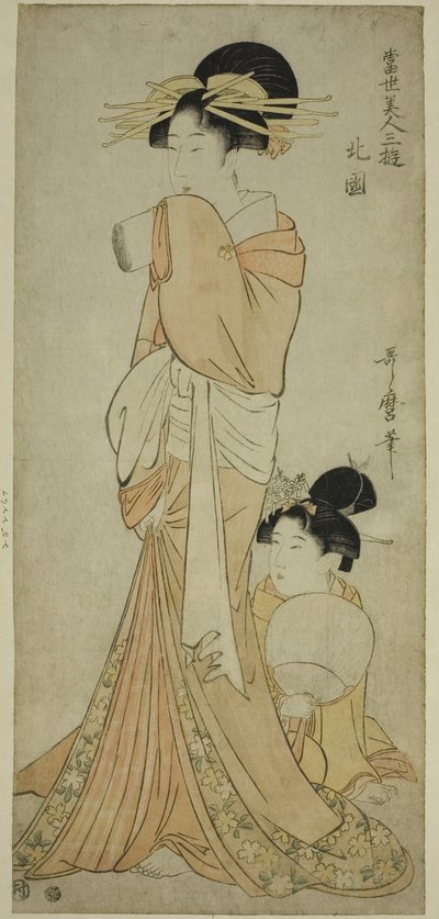 Northern Quarter (Hokkoku), från serien "Three Amusements of Contemporary Beautys (Tosei bijin sanyu)" av Kitagawa Utamaro