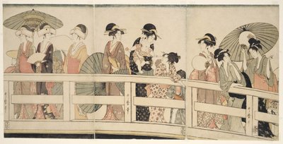 På toppen och under Ryogoku Bridge av Kitagawa Utamaro