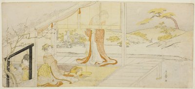Parodi på en scen från "The Pillow Book" av Kitagawa Utamaro