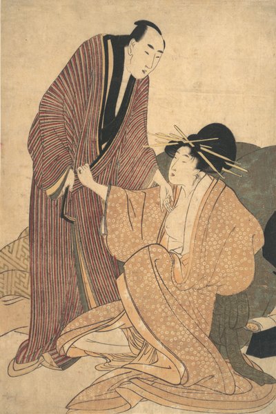 Parting of Lovers: Courtesan and Her Lover, ca. 1800. av Kitagawa Utamaro