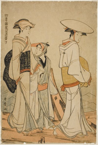 Pleasures of the Four Seasons: Colors and Scents of Flowers, vänster (Shiki no asobi hana no iroka, ge) av Kitagawa Utamaro