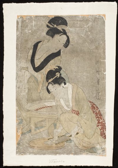 Tillagning av rå fisk av Kitagawa Utamaro