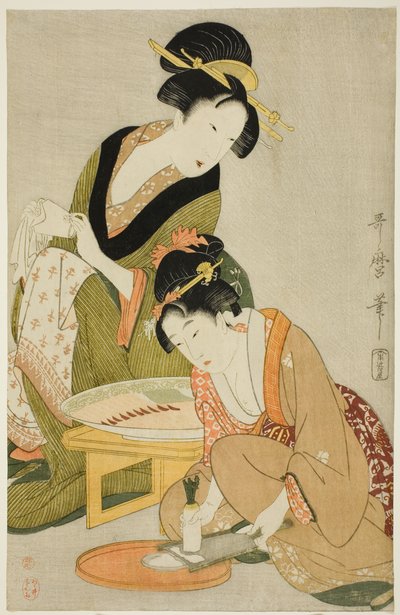 Förbereda en måltid av Kitagawa Utamaro