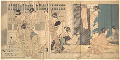 Scen i Yoshiwara av Kitagawa Utamaro