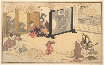Att se en föreställning av Kitagawa Utamaro
