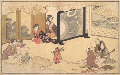 Att se en föreställning, 1789. av Kitagawa Utamaro
