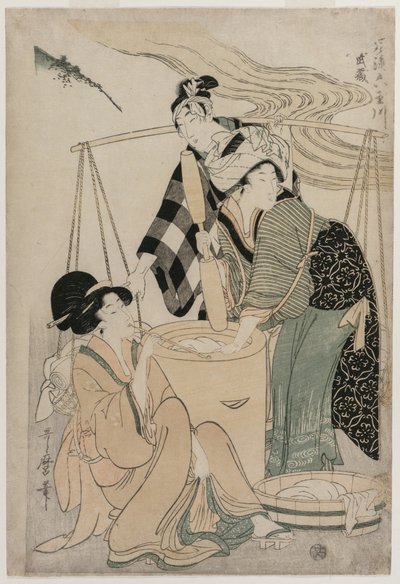 Settsu Province från serien Fashionable Six Jewel Rivers (Furyu Mu Tamagawa) av Kitagawa Utamaro