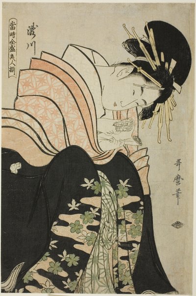 Takigawa, från serien "Array of Supreme Beauty of the Present Day (Toji zensei bijin zoroe)" av Kitagawa Utamaro
