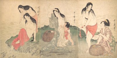 The Awabi Fishers, sent 1700-tidigt 1800-tal. av Kitagawa Utamaro