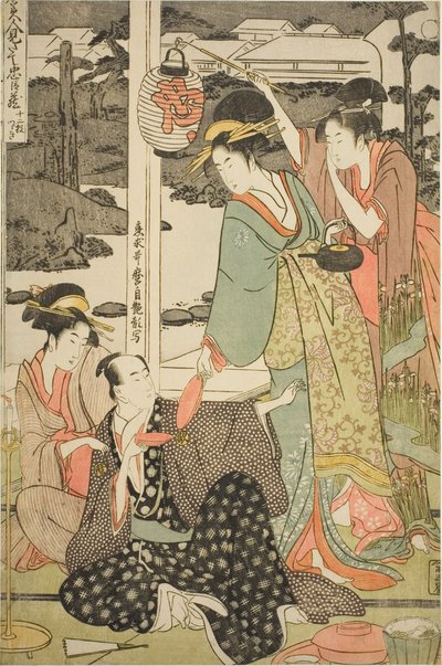 Te Chushingura D Rama Parodi av Farms Beauchies av Kitagawa Utamaro