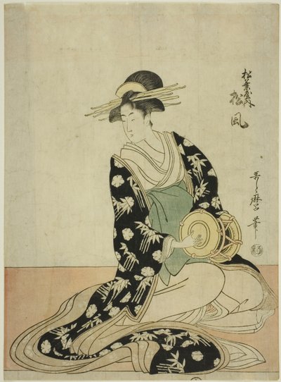 The Courtesan Matsukaze of the Matsubaya, från en namnlös serie av kurtisaner från Matsubaya som fem musiker av Kitagawa Utamaro