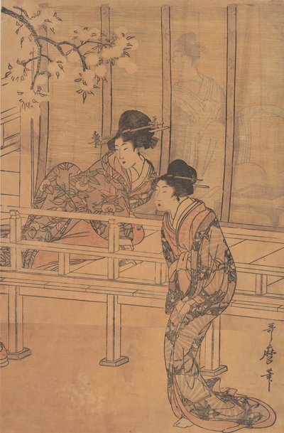 Lady of Rokujo får besök av prinsessan Aoi, ca. 1805. av Kitagawa Utamaro