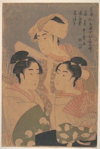 Niwaka-artisterna av Kitagawa Utamaro