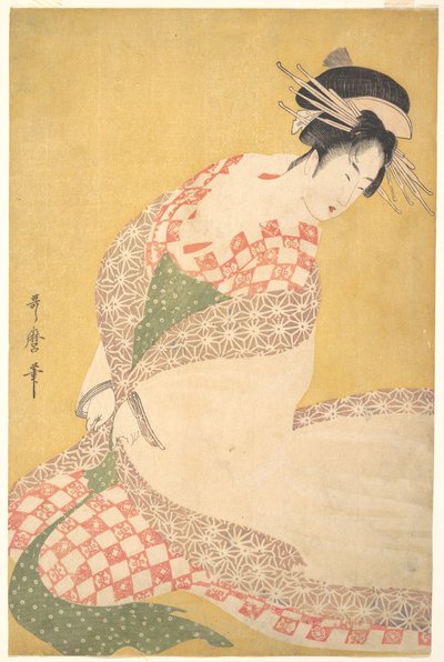 The Outer Robe, c.1795 (träblockstryck) av Kitagawa Utamaro
