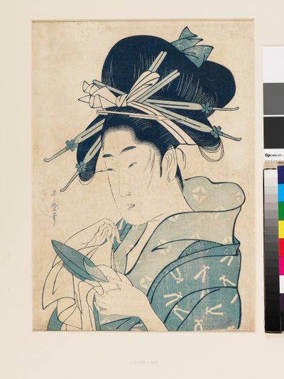 Kurtisanen Tsukioka av Kitagawa Utamaro