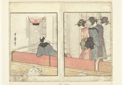 Teaterloge En titt bakom kulisserna på skådespelarna (serietitel) Yakusha gakuya tsu (serietitel) av Kitagawa Utamaro