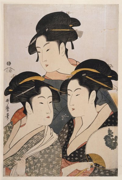 Tre skönheter i dag Toji san bijin av Kitagawa Utamaro