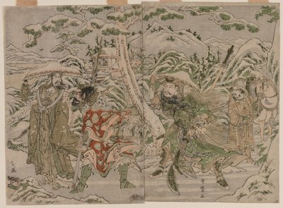 Vinterscen från romantiken om de tre kungadömena av Kitagawa Utamaro