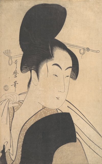 Kvinna efter ett bad, ca. 1795. av Kitagawa Utamaro
