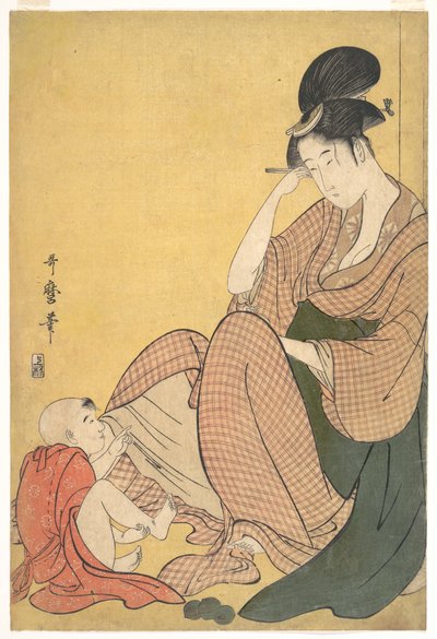 Kvinna och barn av Kitagawa Utamaro