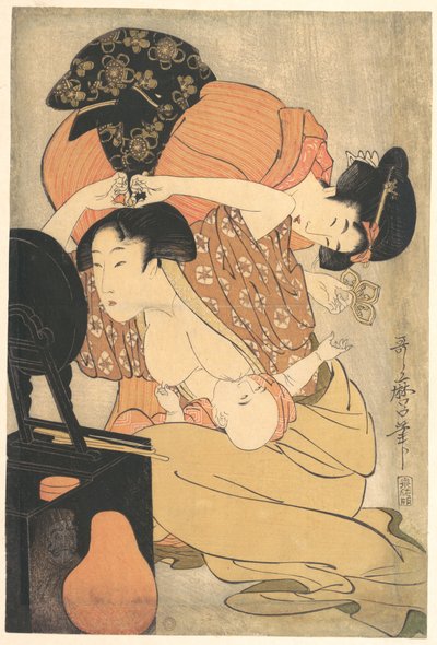 Kvinna och barn av Kitagawa Utamaro
