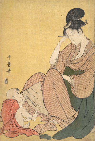 Kvinna och barn, ca. 1794-95. av Kitagawa Utamaro
