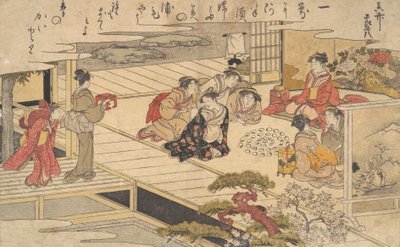 Kvinnor som spelar ett spel med snäckor, 1790. av Kitagawa Utamaro