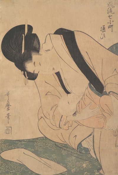 Ung mamma som ammar sitt barn, sent 1700-tidigt 1800-tal. av Kitagawa Utamaro