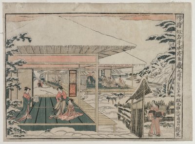 Chushingura: Akt IX från serien Perspective Pictures för The Treasure House of Loyalty, ca. 179 av Kitao Masayoshi