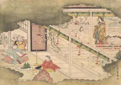 En incident från berättelserna om Ise Ise Monogatari, ca. 1790. av Kitao Shigemasa