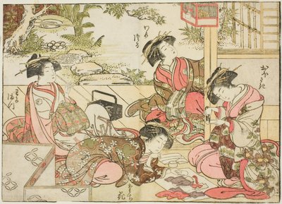 Courtesans of Otawaraya, från boken "Mirror of Beautiful Women of the Pleasure Quarters (Seiro bijin awase sugata kagami)," vol. 2 av Kitao Shigemasa