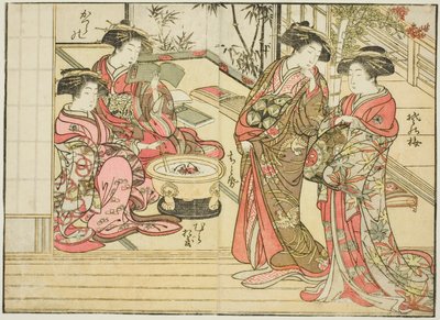 Courtesans of Otawaraya, från boken "Mirror of Beautiful Women of the Pleasure Quarters (Seiro bijin awase sugata kagami)," vol. 2 av Kitao Shigemasa