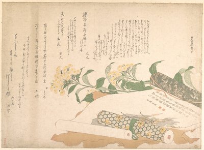 Tusenskönor och två makimono av Kitao Shigemasa